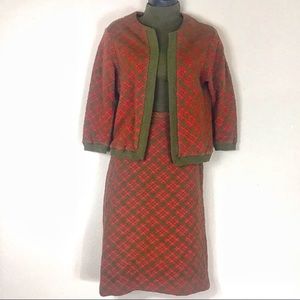 Vintage 1960 Susan Laurie Top Skirt red gr…